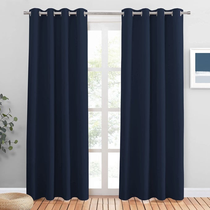 DOOR CURTAINS FOR DOORWAYS PRIVACY HOME DECORATION WINDOW COVERING FOR CLOSETHALLWAY LIGHT BLOCK NOISE REDUCING FOR LIVING ROOM 55 X 80 INCH NAVY BLUE 2 PCS