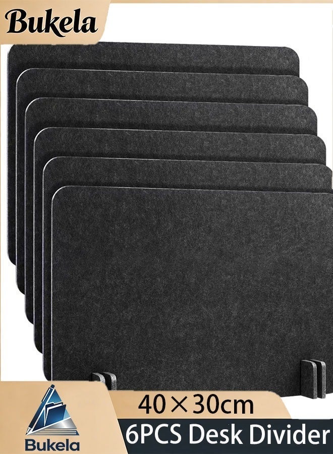 Bukela 6 Pack Freestanding Desk Divider Noise Reducing Desk Privacy Panel for Table Standing Sound Proof Dividers Desktop Office Furniture Partitions for Classroom(Black) - Image 3