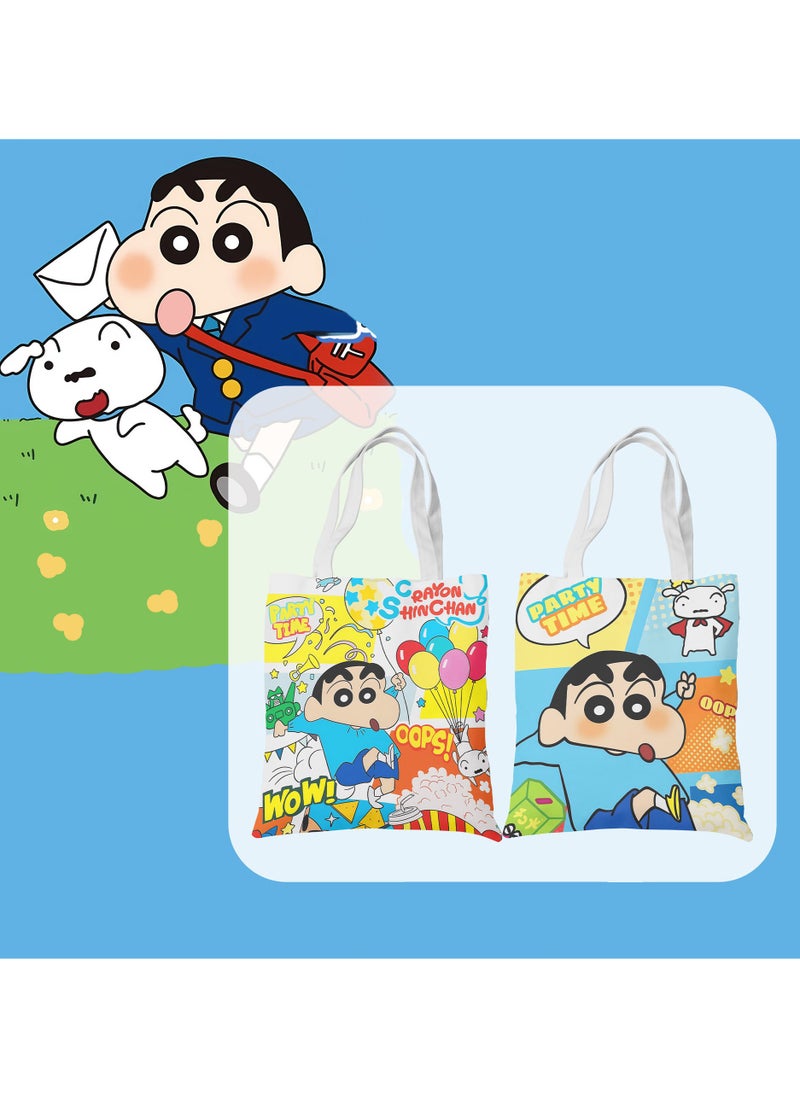 Generic Cartoon crayon small new double-sided printed pattern canvas bag, tote bag, shopping bag, shoulder bag, reusable eco-friendly bag  - Image 1