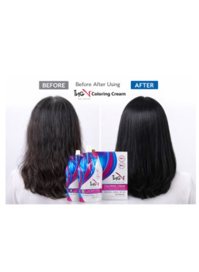 ING Professional Coloring Cream 2x500ml – Ammonia Free Hair Color Cream with Argan Oil, Avocado Oil & Vitamin C – Permanent Professional Hair Dye for Salon Use, Full Gray Coverage, Long Lasting Hair Colour - Image 2