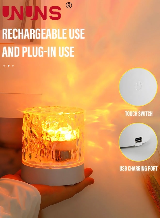 UNUNS 16 Colours Led Crystal Lamp,Rotating Water Ripple Touch Lamp With RGB Remote Control,Acrylic Lampshade Dynamic Atmosphere Lamp For Room Decor,Study Living Room,Parties - Image 3