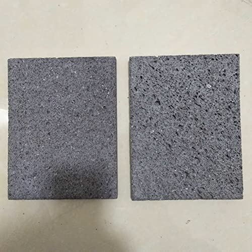 Kamelar.Lava Volcanic stone cooking tiles, flat surface without grooves, 6" x 8", lava cooking stone pizza, meat, seafood and vegetables.Outdoor steak barbecue.Baking pan, baking net, grill - Image 4