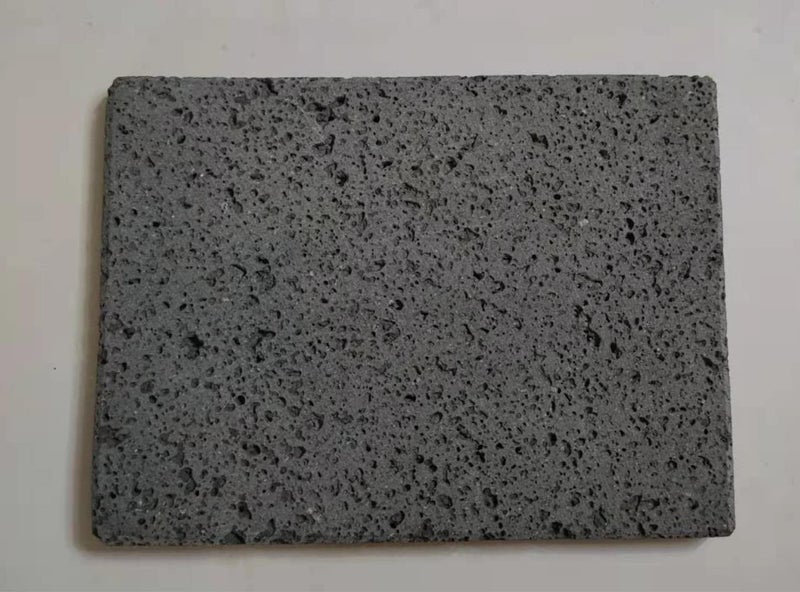 Kamelar.Lava Volcanic stone cooking tiles, flat surface without grooves, 6" x 8", lava cooking stone pizza, meat, seafood and vegetables.Outdoor steak barbecue.Baking pan, baking net, grill - Image 2