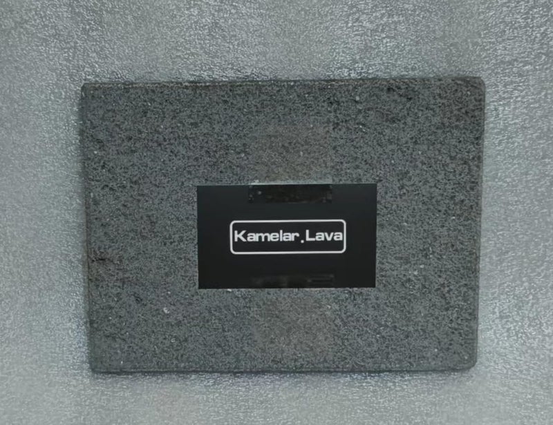 Kamelar.Lava Volcanic stone cooking tiles, flat surface without grooves, 6" x 8", lava cooking stone pizza, meat, seafood and vegetables.Outdoor steak barbecue.Baking pan, baking net, grill - Image 1