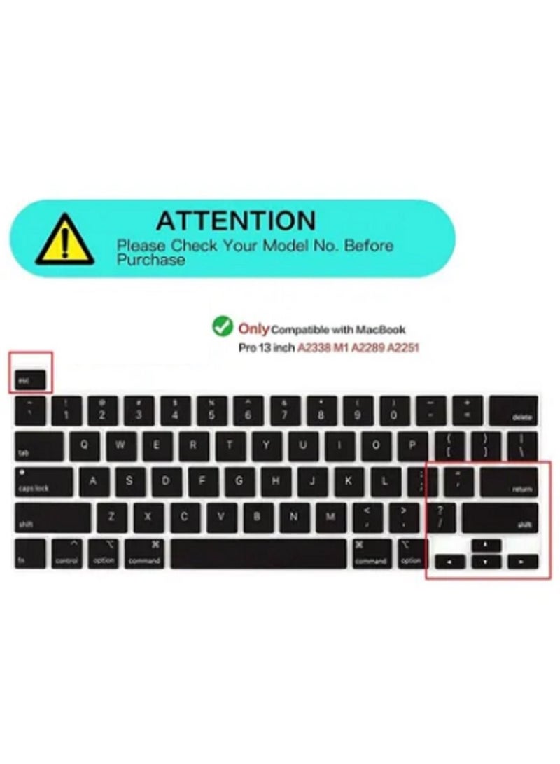 AMM Protective Hard Shell Case and US Layout Russian Keypad Cover Compatible with MacBook Pro 13-Inch with Touch Bar and Touch ID Release 2020 Model M1 A2338/A2289/A2251 White - Image 2