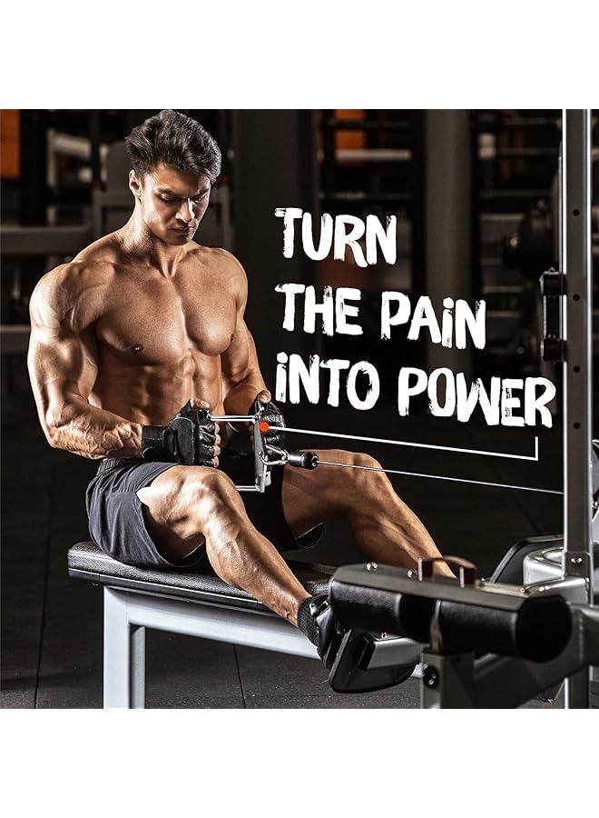 erorex Double D Row Handle Cable Attachment - V Bar Cable Attachment With Non Slip Handle, Lat Pull Down Attachment For Weight Workout, Exercise Cable Attachment For Gym (Double D Handle + Triceprope) - Image 5