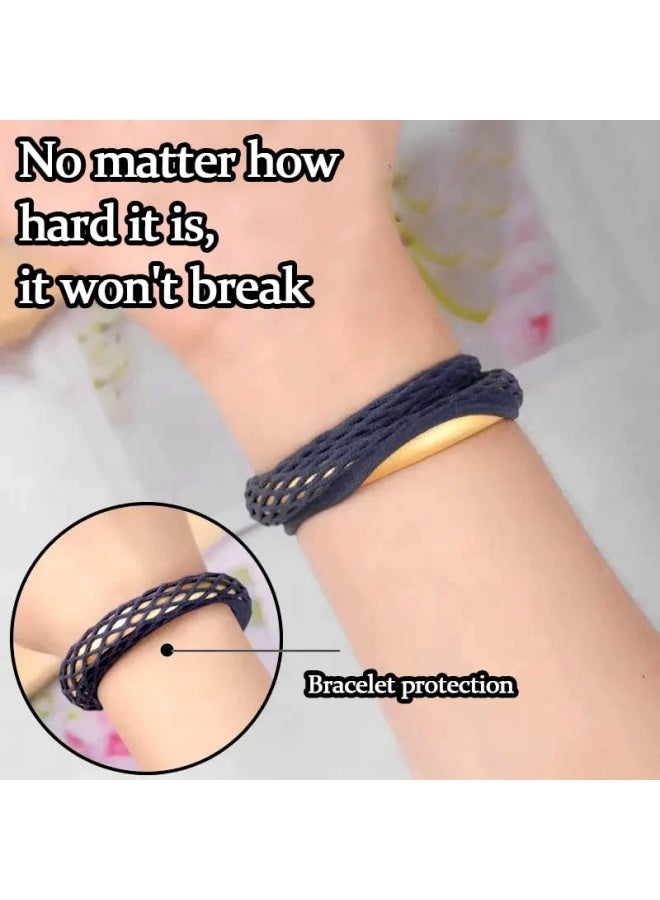 Net Hollow Hair Ties Bands for Women Girls Sports Fishnet Rubber Bands for Hair Rope Wrist Band Elastic Stretch Ponytail Holders for Women Hair Accessories Cotton Openwork Hair Tie 12 PCS - Image 5