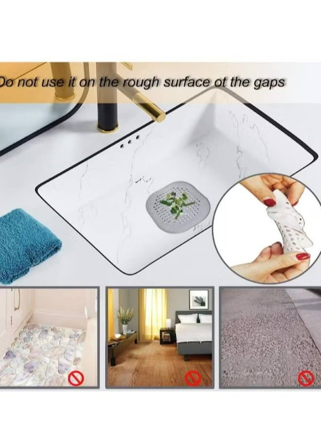 4-P Hair Catcher,Square Hair Drain Cover for Shower Silicone Hair Stopper with Suction Cup,Easy to Install Suit for Bathroom,Bathtub,Kitchen - Image 5