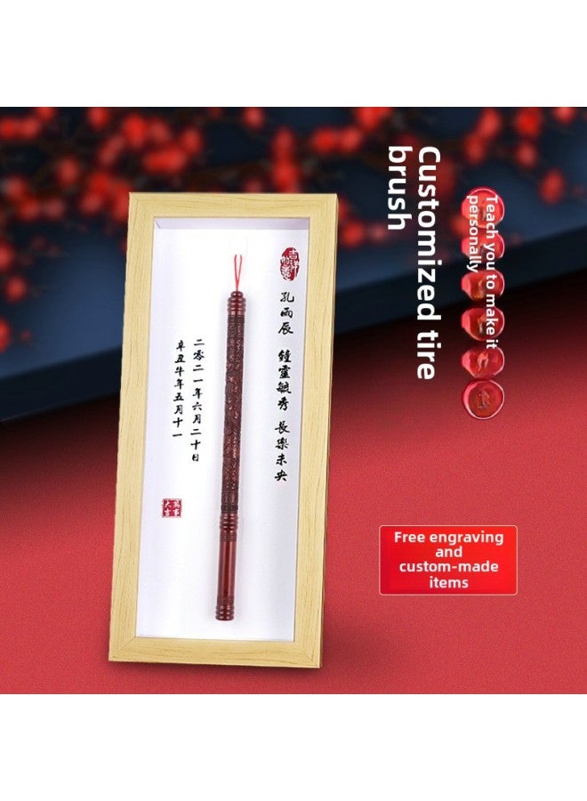 Fetal Brush Pen DIY Homemade Bracelet Pen DIY Self-made Baby Souvenir Necklace Umbilical Cord Preservation Full Moon Gift-Color:Photo Frame Log + Longteng Sihai Pen  - Image 2