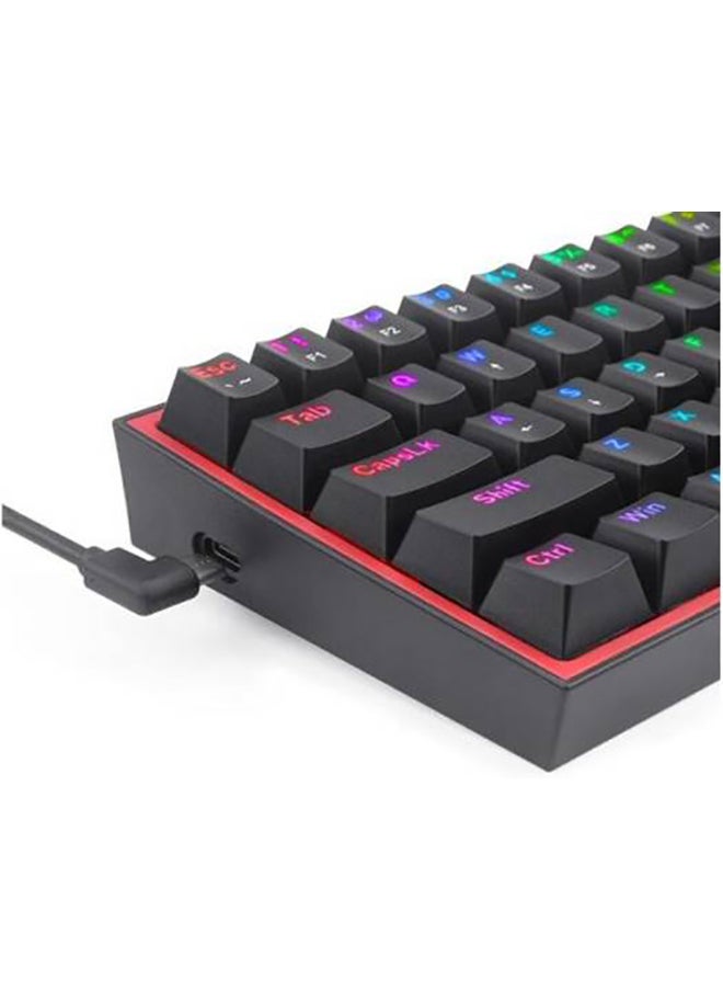 REDRAGON - Fizz Pro K616-RGB Wired/Wireless RGB Mechanical Gaming Keyboard, Ultra-Portable, Bluetooth 2.4G Connection, 61 Keys, Hot-Swappable Red Switch, 20 Preset Backlight Modes, Black - Image 1