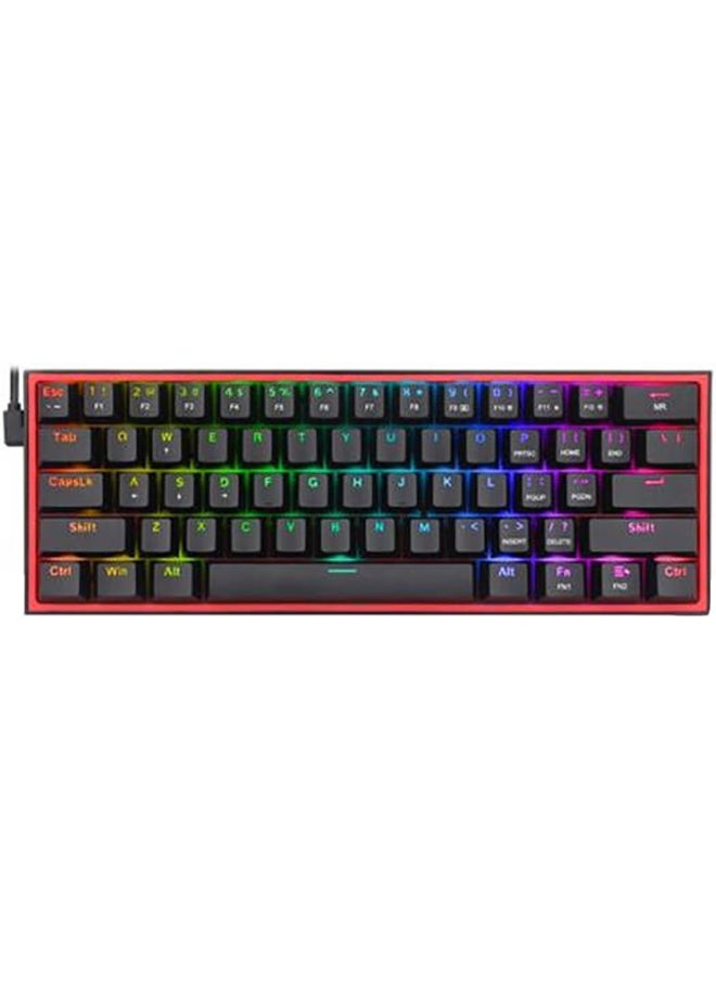 REDRAGON - Fizz Pro K616-RGB Wired/Wireless RGB Mechanical Gaming Keyboard, Ultra-Portable, Bluetooth 2.4G Connection, 61 Keys, Hot-Swappable Red Switch, 20 Preset Backlight Modes, Black - Image 1