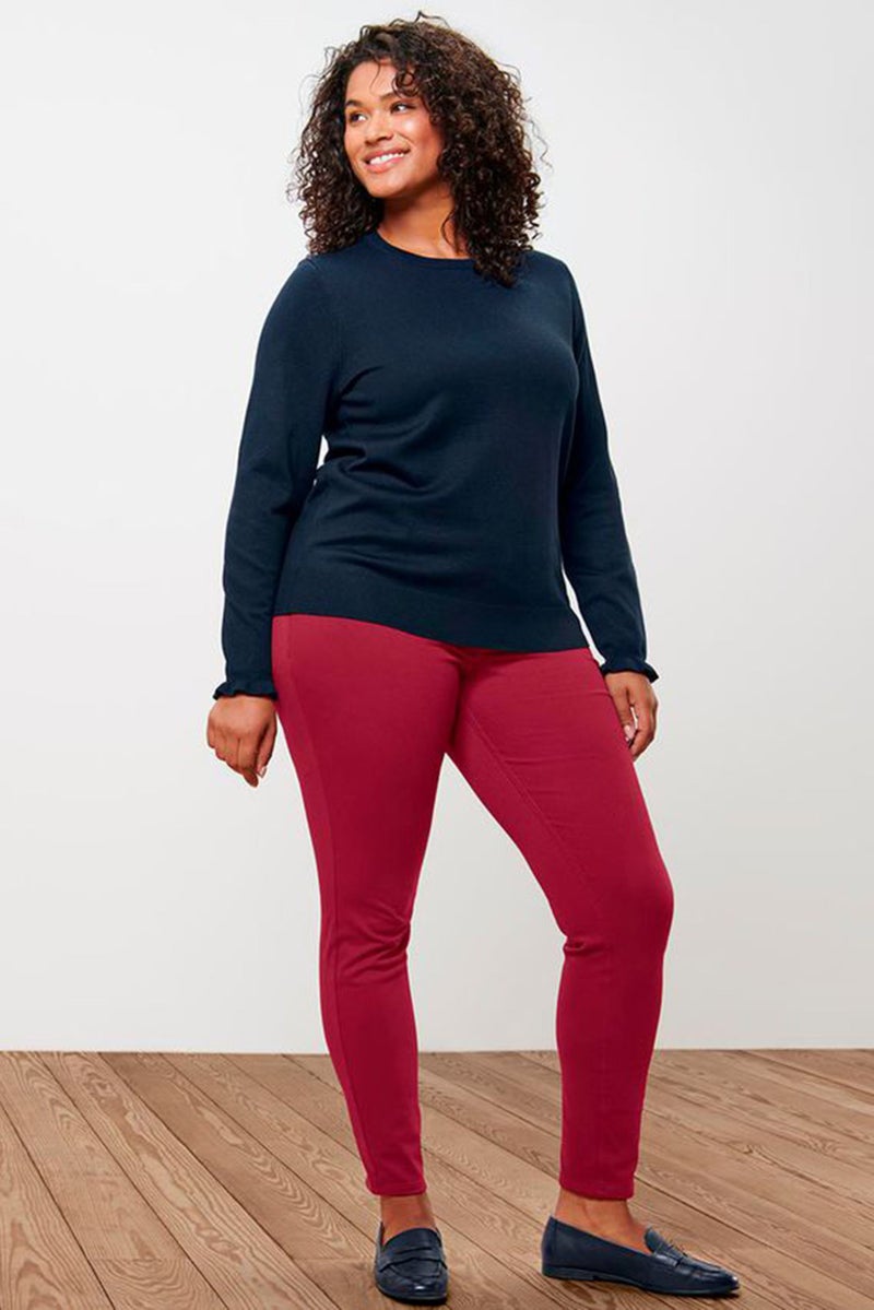 Tchibo Women Crew Neck Knitted Sweater, Navy - Image 1