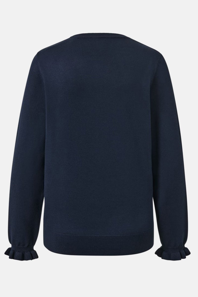 Tchibo Women Crew Neck Knitted Sweater, Navy - Image 3