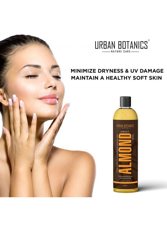 UrbanBotanics UrbanBotanics Pure Cold Pressed Sweet Almond Oil for Hair and Skin, 6.76 fl.Oz (Odorless)  - Image 2