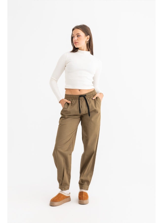 Dresscode Gabardine Pants In Olive Green - Image 2