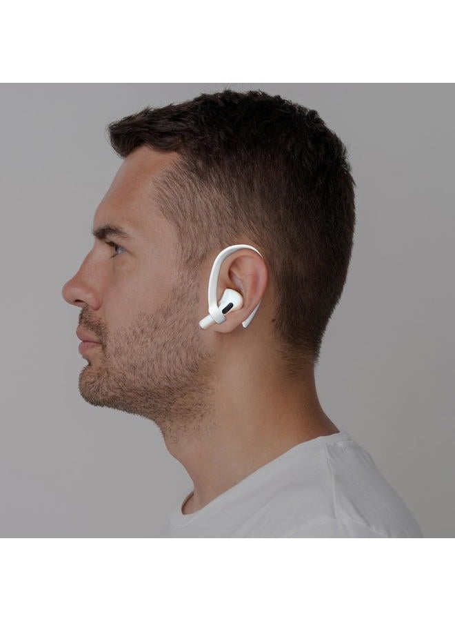 ICARERSPACE 2 Pairs [Middle & Large] Ear Hooks Compatible with AirPods Pro 3, 2, Pro, AirPods 4, 3, 2 & 1, Upgraded Anti Slip Sports Clip Hooks for AirPods 1, 2, 3, 4,Pro, Pro 2 – White - Image 2