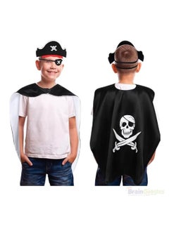 Brain Giggles Brain Giggles Pirate Superhero Cape Costume set with Mask for Party Dress up Role Play Costume for kids  - Image 5