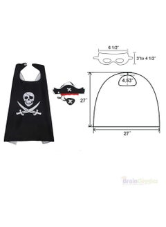 Brain Giggles Brain Giggles Pirate Superhero Cape Costume set with Mask for Party Dress up Role Play Costume for kids  - Image 2