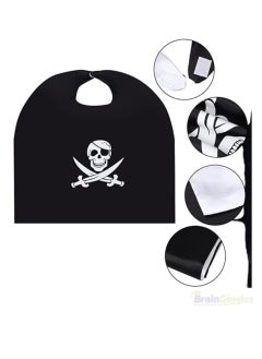 Brain Giggles Brain Giggles Pirate Superhero Cape Costume set with Mask for Party Dress up Role Play Costume for kids  - Image 4