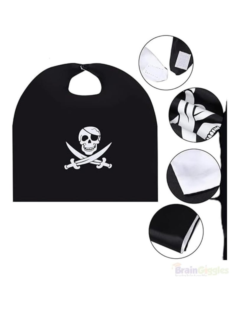 Brain Giggles Brain Giggles Pirate Superhero Cape Costume set with Mask for Party Dress up Role Play Costume for kids  - Image 4