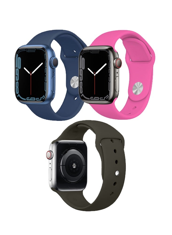 Perfii 3pcs Watch Bands Replacement for Apple Watch Strap Compatible with Apple Watch 49/46/45/44/42mm Series 10/9/8/7/6/5/4/SE/Ultra  - Image 1