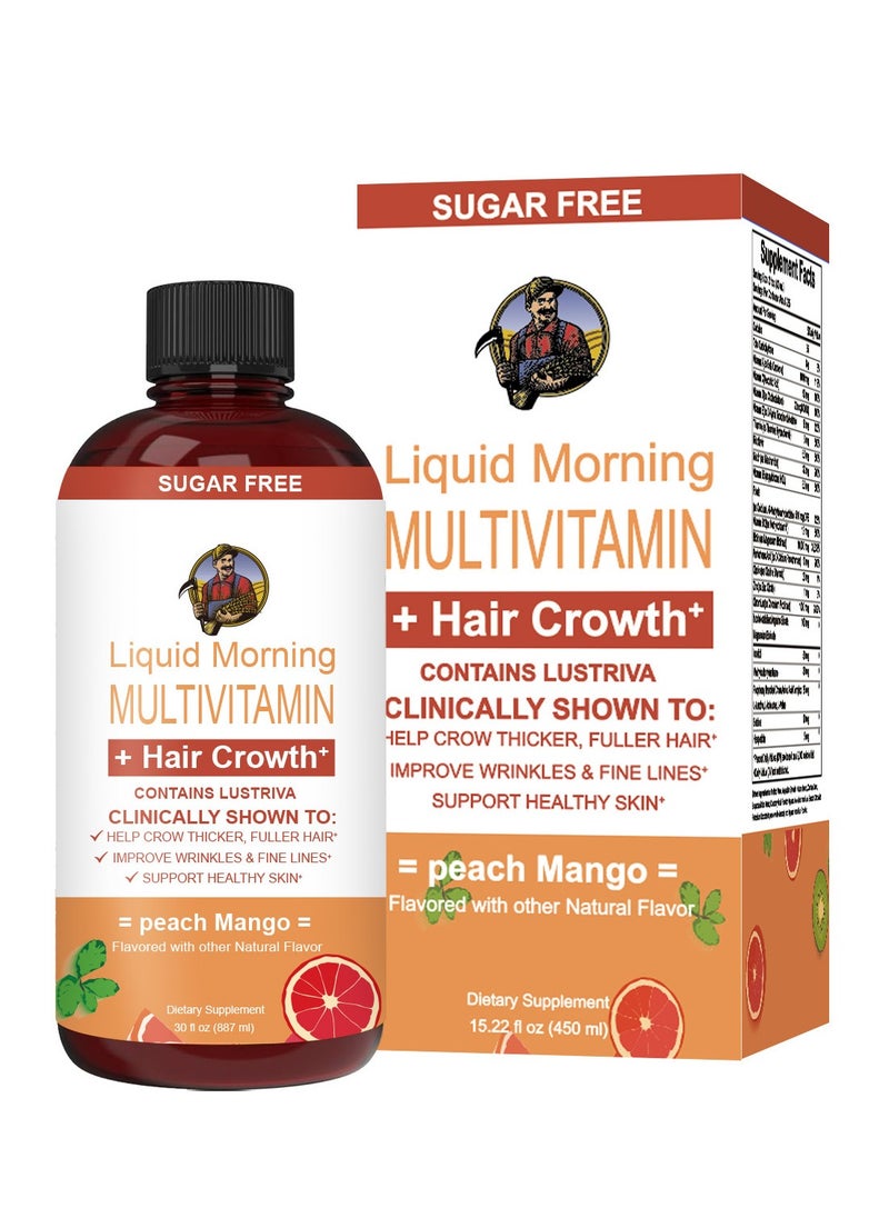 Sugar Free - Liquid Multivitamin for Women - 10000mcg Biotin, Vitamins D & B - Clinically Proven for Thicker Hair, Skin Care (Reducing Wrinkles & Fine Lines), Ages 18+ - 15.22 Fl Oz - Image 1