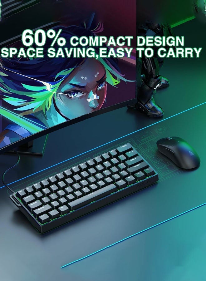AULA WIN60 HE 60% Gaming Keyboard,Mechanical Keyboard Wired, Magnetic Switch Hot Swappable, Adjustable Actuation Rapid Trigger Mode, 8000 Hz Polling Rate, RGB Small Keyboard 60 Percent Compact Design for PC - Image 3