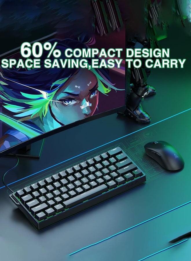 AULA WIN60 HE 60% Gaming Keyboard,Mechanical Keyboard Wired, Magnetic Switch Hot Swappable, Adjustable Actuation Rapid Trigger Mode, 8000 Hz Polling Rate, RGB Small Keyboard 60 Percent Compact Design for PC - Image 2