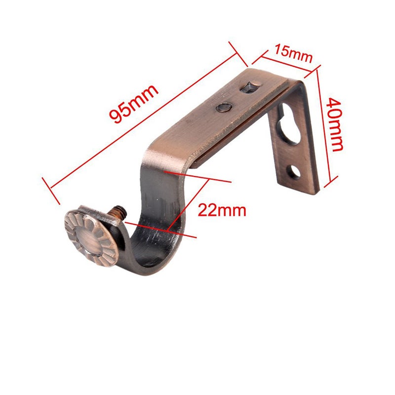 6pcs 18-22mm Adjustable Curtain Rod Bracket Wall-mounted Curtain Pole Drapery Bracket( ) - Image 4