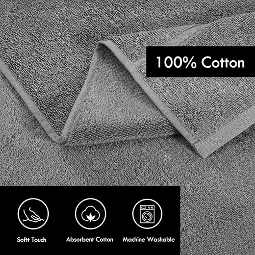 Vera Wang - Bath Towels, 100% Soft & Absorbent Terry Cotton, Low Linting and Fade Resistant, Medium Weight Bathroom Towels (Modern Lux Grey, 3 Piece) - Image 2