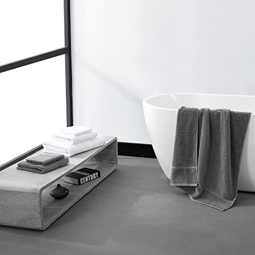 Vera Wang - Bath Towels, 100% Soft & Absorbent Terry Cotton, Low Linting and Fade Resistant, Medium Weight Bathroom Towels (Modern Lux Grey, 3 Piece) - Image 5
