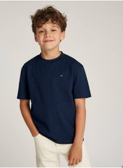 Boys' Flag Embroidery T-Shirt - Cotton, Blue - pzsku/Z14EC86A67627FDF0F001Z/45/_/1738050793/de6a245d-e6ee-4f1a-ba40-1f860727cdb3