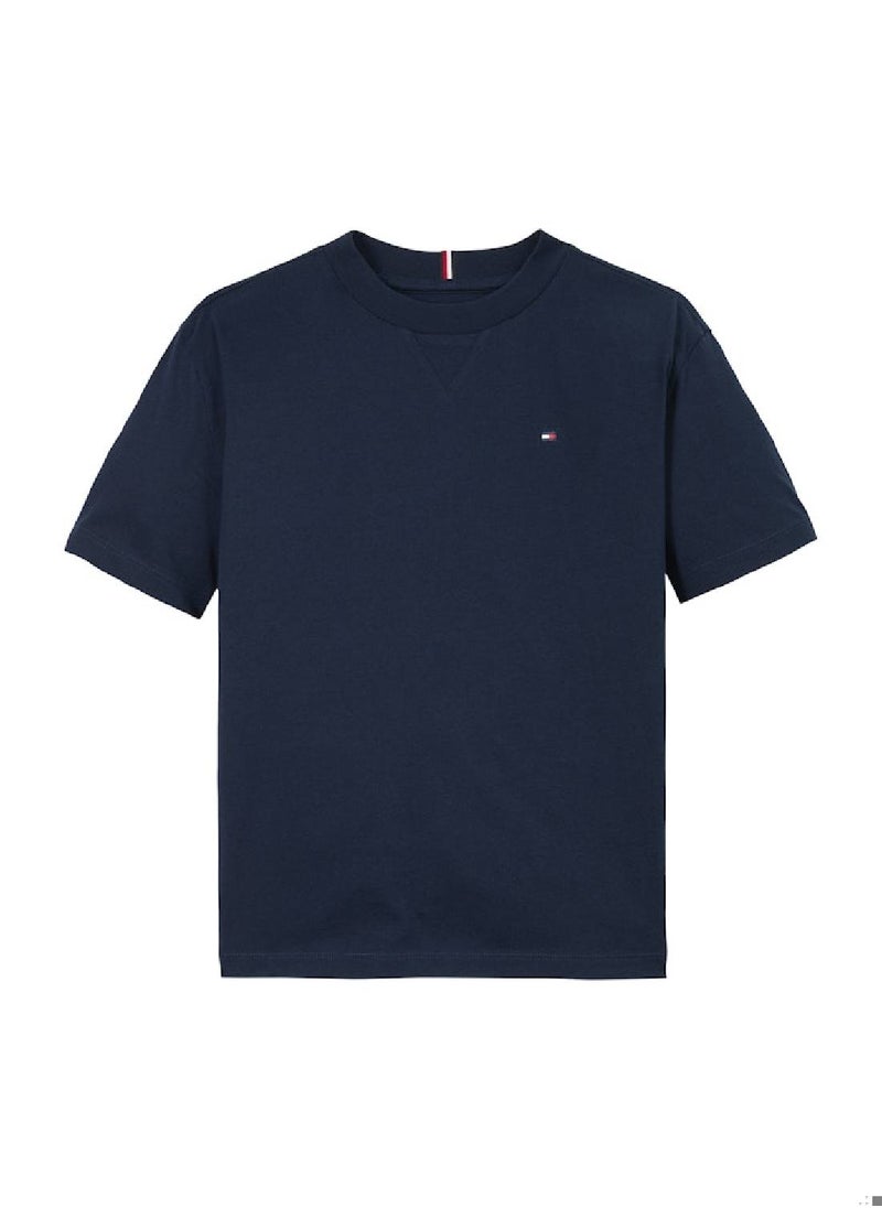TOMMY HILFIGER Boys' Flag Embroidery T-Shirt - Cotton, Blue  - Image 2