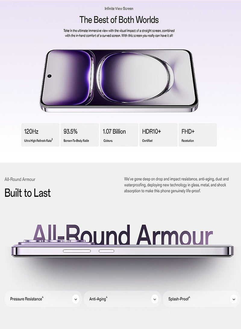 OPPO Reno 12 Pro Dual SIM 5G Sunset Gold 12GB RAM 512GB IP65 Waterproof 6.7″ 120Hz AMOLED Screen 50MP Camera - Middle East Version - Image 4