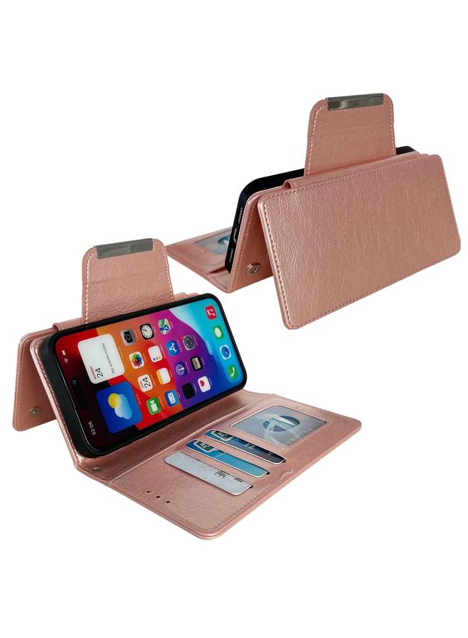 زبون جراب هاتف iPhone 12 Pro Max متعدد الوظائف مع محفظة جلدية تتسع لـ 7 بطاقات - Image 4