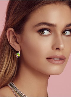 EVEVIC Cube Austrian Crystal Drop Leverback Earrings for Women Fashion 14K Rose Gold Plated Hypoallergenic Jewelry  - Image 2