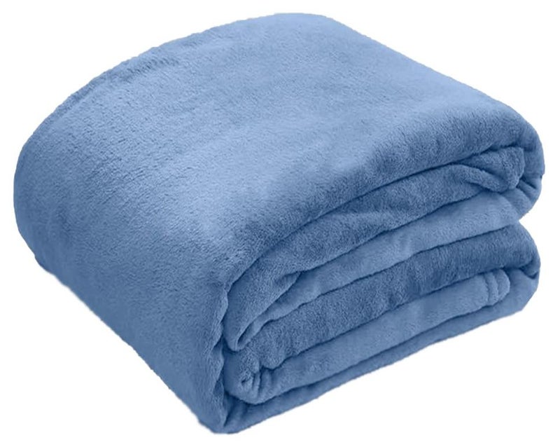  تي  جي  إتش بطانية صوف الفلانيل بحجم مزدوج 220x240 سم لجميع الفصول، بطانية ناعمة ودافئة للسرير والأريكة، مريحة وناعمة. - Image 1