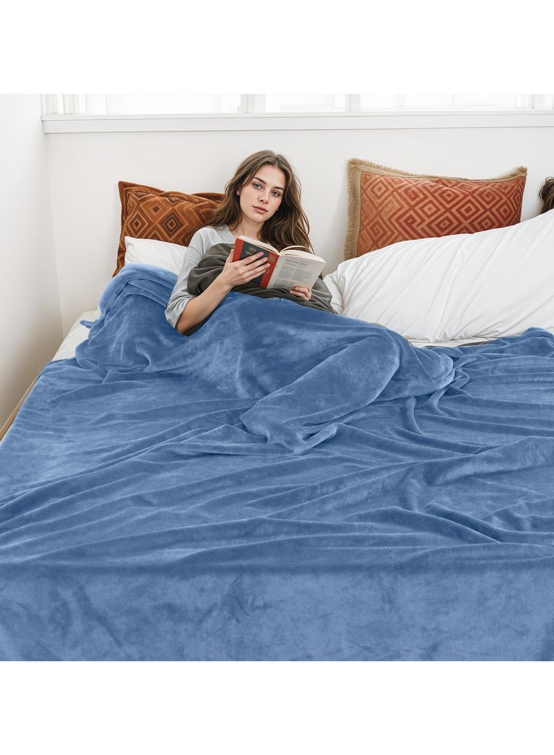 T G H Flannel Fleece Double Size 220x240cm for All Season Fluffy Blanket Warm Bed Blanket Throw for Sofa & Bed Comfortable and Soft Blanket - Image 2