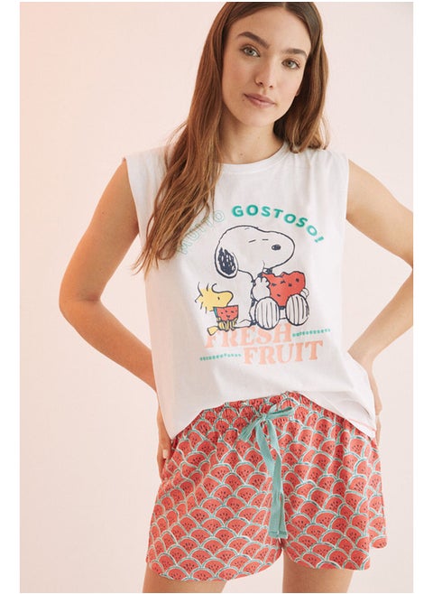 Short pajamas with straps Snoopy watermelons