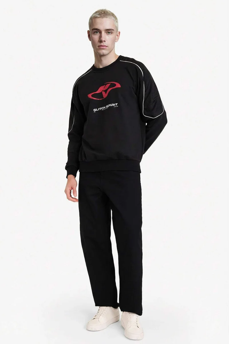 DeFacto Printed Boxy Fit Sweatshirt