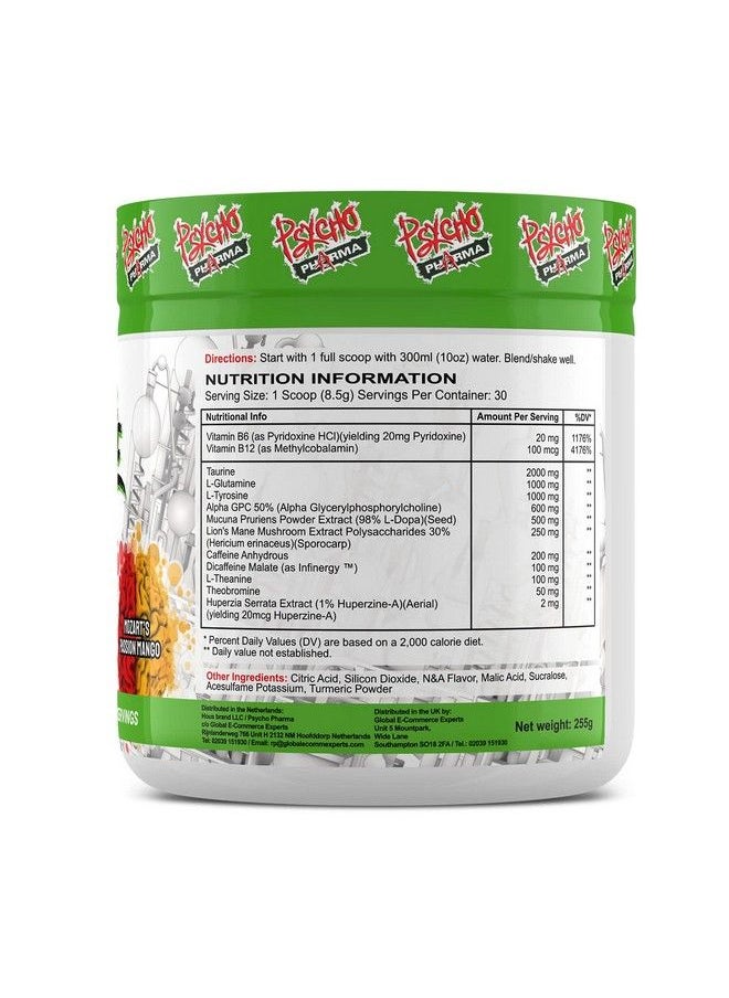 Psycho Pharma - . Infinite Brain Nootropic Game Changer. Compete Win (Mozart Passion Mango 30 Serving) - Image 1