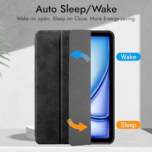 Robustrion Cover for iPad Air 11 inch M2 6th Generation 2024 / iPad Air 5th Generation Cover/iPad Air 4th Generation 10.9 inch Flip Stand Case Cover with Pencil Holder [Support Auto Sleep Wake] - Grey - Image 3