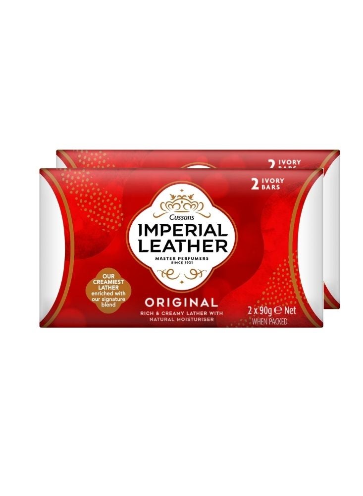 إمبيريال ليزر صابون "إمبريال ليذر" الأصلي - رغوة غنية وكريمية مع مرطب طبيعي (٢ × ٩٠ جم) - Image 1