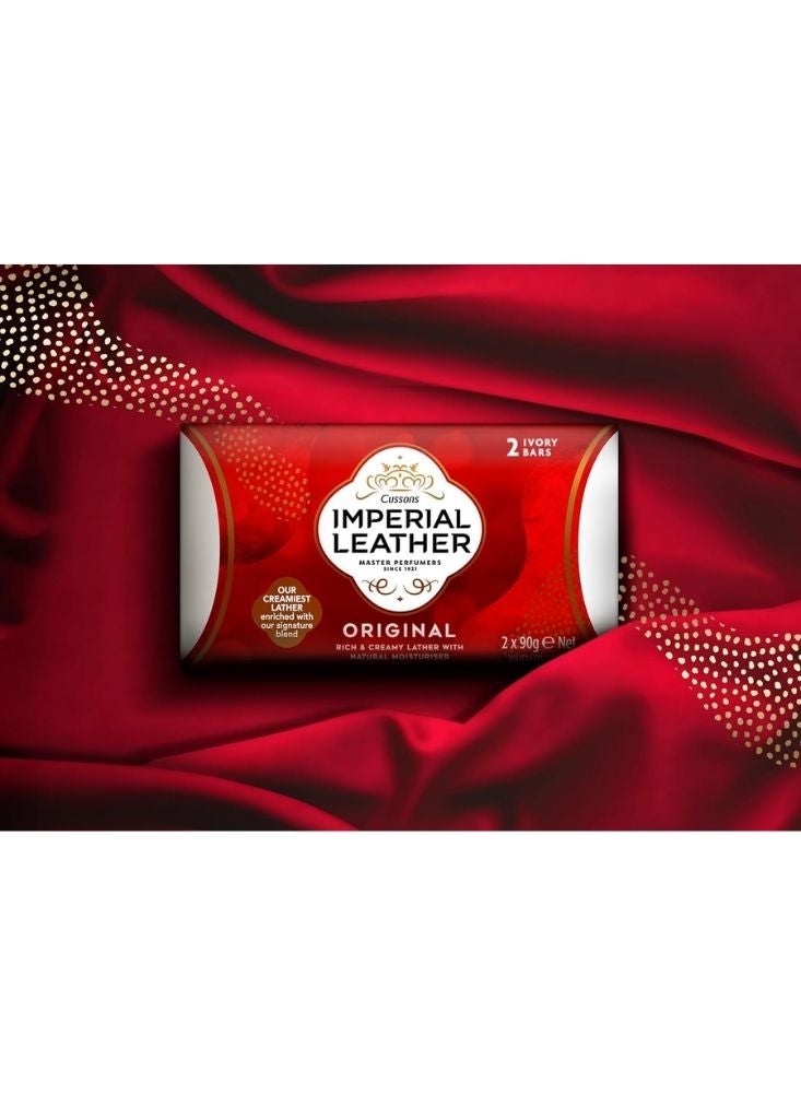 إمبيريال ليزر صابون "إمبريال ليذر" الأصلي - رغوة غنية وكريمية مع مرطب طبيعي (٢ × ٩٠ جم) - Image 2