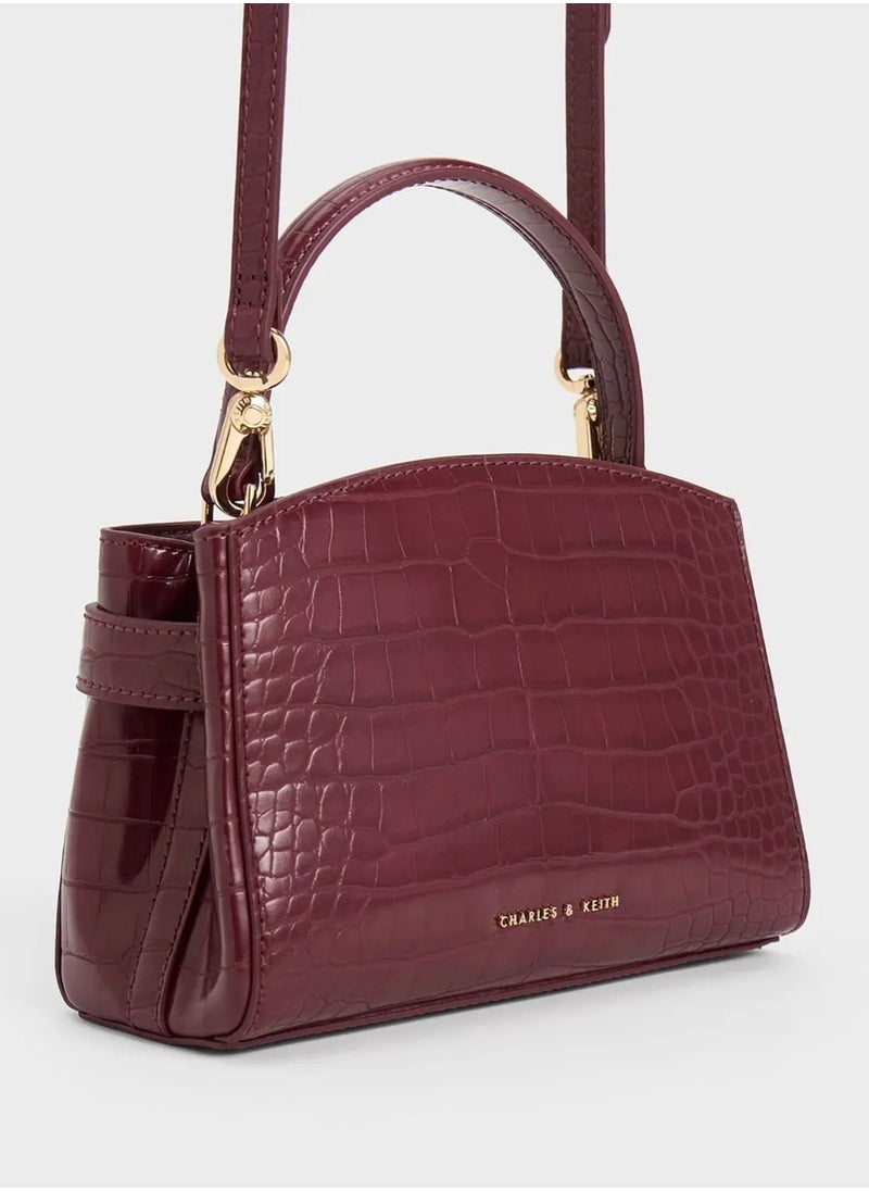 Charles & Keith Charles & Keith Metal Buckle Strap Tote Shoulder Bag  - Image 3
