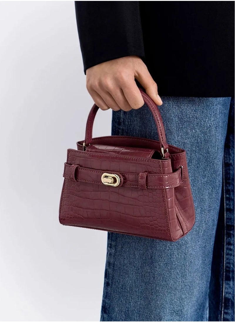 Charles & Keith Charles & Keith Metal Buckle Strap Tote Shoulder Bag  - Image 4