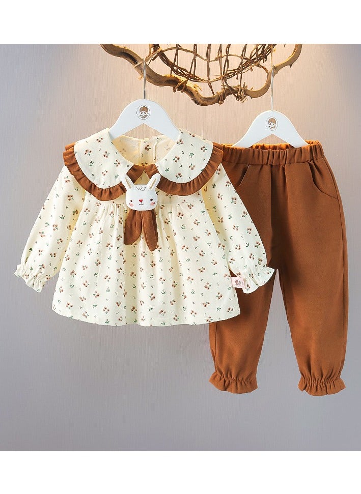 KUYING New Western Style Floral Two-Piece Set 
