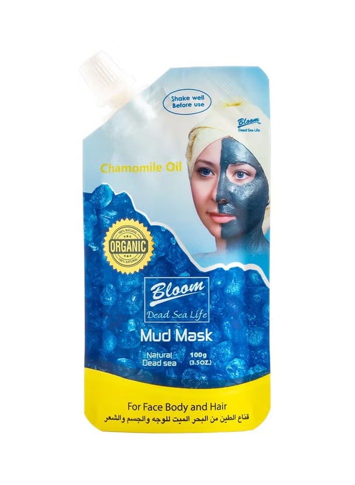 BLOOM Organic Mud Mask With Chamomile Oil For Face, Body & Hair 100g - Image 1