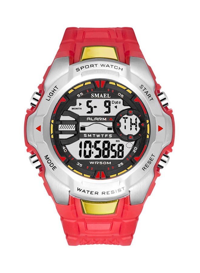 سميل ساعة يد رقمية بسوار من الراتنج مقاومة للماء طراز Smael-51-RED boys