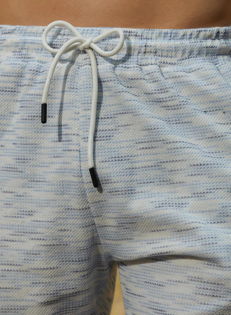 Campus Sutra Men's Azure Blue & Cloud Grey Retro Co-Ord Set